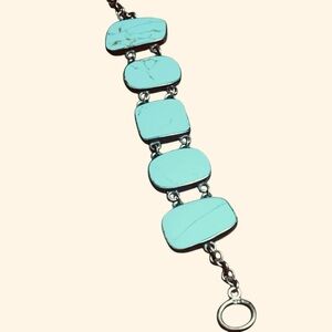 Vintage Mexican Sterling Silver Turquoise Bracelet | Southwestern Style 925 CFJ